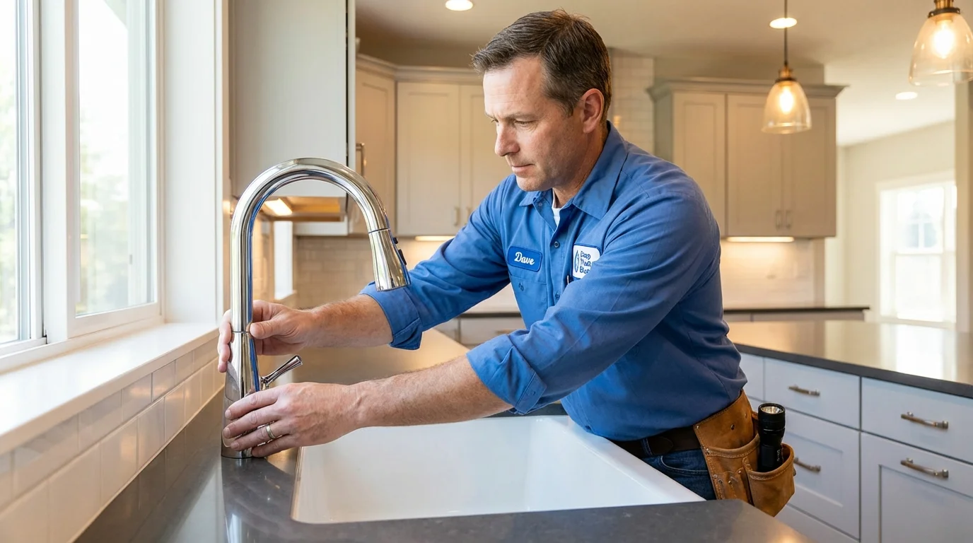 Kitchen faucet installation by Johns Plumbing LLC in Denton